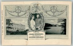 Herzog Carl Eduard + Herzogin von Sachsen-Coburg + Gotha + Schloß Adel