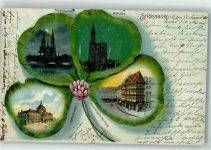 67000 Strasbourg Straßburg 1899 Lithographie Garnisonkirche Münster Kaiserpalast Kammerzell´sches Haus Mond Sterne Kleeblatt