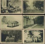 21521 W2055 Friedrichsruh um 1920/30 - Friedrichsruh, 8 verschiedene AK, u.a. Schloß Friedrichsruh, Wildpark Sachsenwald, Zimmer im Schloß, Zeichnung des Sarkophag,J. Schlotfeldt