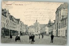 Loewen 1917 Foto AK Marktplatz Feldpost WK I 7.Inf.Div. Feld-Rekt.Dpeot