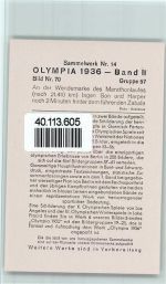Marathonlauf Olympiade 1936 Sammelbild Band II Gr.57 AKU2 Olympiade 1936