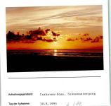 27472 W2190 Döse FOTO KEINE AK Sonnenuntergang Foto montiert auf Karton