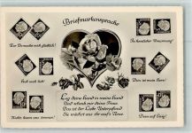Amag 70841 - Rosen im Herz AK Gute Erhaltung Briefmarkensprache Foto AK