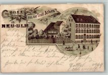 89231 W7910 Neu-Ulm 1902 BOAKC Gasthaus Zur Stadt Athen J. Lense Lithographie