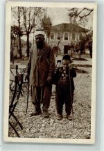 Shkodra Skutari Foto AK Tracht Blinder Bettler und sein Enkel im Stadtpark