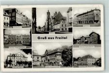 01705 O8210 Freital - HO Kaufhaus Rathaus Kulturhaus Bahnhof Haus der Jugend HOG Goldener Löwe Klubhaus der Bergarbeiter