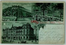 01705 O8210 Deuben 1905 Lithographie / Mondschein Gasthaus Zechel's Höhe Konzerthaus Wettinburg Zechel's Höhe