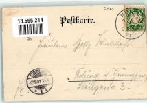 89231 W7910 Neu-Ulm 1901 Lithographie Gasthaus Schiesshaus Garten Postutsche