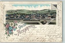 01705 O8210 Potschappel 1899 Gebrauchsspuren Bahnhof Sammlung Wollmann Lithographie