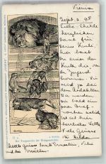 II. 3 Der Treppenwitz der Weltgeschichte von A. Bernuth , Löwe + Affen Verlag Jugend 1898 Künstlerkarte