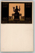 W1000 Berlin Mitte sign. Fr. Kallmorgen Kunstausstellung 1910 Lithographie / Künstlerkarte