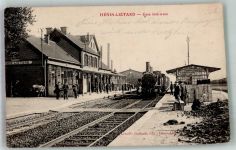 62110 Henin-Beaumont 1915 Gebrauchsspuren Bahnhof Feldpost WK I Nr. 77 Henine-Lietard