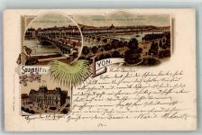 69000 Lyon 1900 Gebrauchsspuren Pont Morand Rhone Präfektur Lithographie