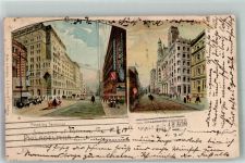 Philadelphia 1899 Gebrauchsspuren Reading Terminal Chestnut Str. Lithographie