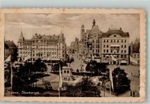 Malmö 1925 Foto AK Denkmal Reiterstandbild Stortorget