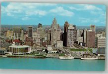 Detroit Foto AK Fliegeraufnahme Skyline