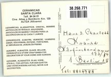 Alicante Foto AK Geschäft Keramik Santa Clara