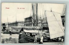 Rijeka Fiume 1907 Foto AK Hafen Segelschiff