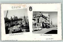 Ceuta 1963 Foto AK Hafen Auto Calle General Sanjurjo