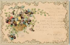Hornveilchen Korb Jugendstil 1901 Prägedruck
