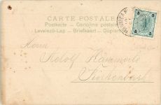 Hornveilchen Korb Jugendstil 1901 Prägedruck