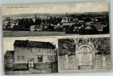 36329 W6326 Romrod Gebrauchsspuren Gasthaus-Handlung Grein Denkstein Grossh. Ludwig IV. von Hessen Leim löst sich
