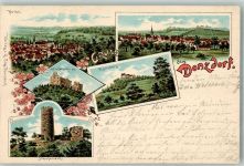 73072 W7322 Donzdorf 1901 Lithographie Scharfenschloss Staufeneck Ramsberg