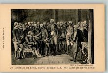 O1510 Potsdam sign. Chodowiecki Daniel Parolesaal d. königl. Schlosses Zieten sitzt Adel Friedrich der Große Künstlerkarte