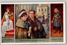 Die schauspieler Charlotte Wolter als Phädra und Adolf Sonnenthal als Hamlet Shakespeare Künstlerkarte