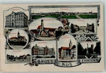 89584 W7930 Ehingen Donau 1918 - Marienkirche Marktplatz Gymnasium Stadtkirche Bahnhof