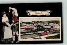83714 W8160 Miesbach 1906 - Trachtenpaar Bahnhof