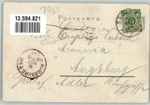 88326 W7960 Aulendorf , Württ 1901 Lithographie Bahnhof Schloss Gasthaus zum Löwen