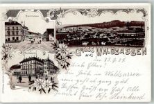 95652 W8595 Waldsassen 1907 Lithographie Bahnhofstrasse Villa Rockstroh