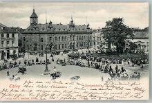 Elbing Elblag 1901 Foto AK Postamt Marktszene