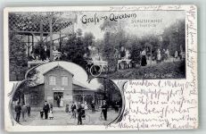 25451 W2085 Quickborn , Kr Pinneberg Foto AK Gasthaus Schützenhaus Garten Radfahrer