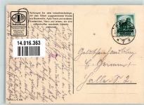 Dirndl Idanthrenerl sign. W. Jüttner Indanthren 1936 Künstlerkarte