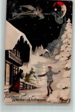 Fliegers Weihnachtstraum Die Mondsichel ist die Türkei Propaganda WK I Fliegerhumor 1916