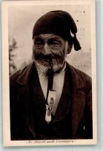 Alter Schweizer mit seiner Pfeife Pfeife 1916