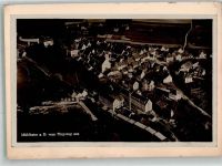 78570 W7202 Mühlheim an der Donau 1933 FOTO KEINE AK Fliegeraufnahme des Ortes mit Pfarrkirche St. Maria Magdalena Original aufmontierte Verlagsmusterkarte