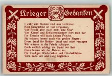 Krieger Gedanken 1916 Patriotik WK I, Deutschland