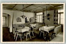 87629 W8958 Hopfen am See Foto AK Gasthof Seeblick Gasthaus Gastraum Kamin