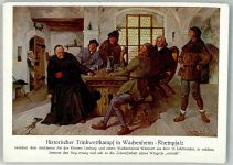 67098 W6706 Wachenheim an der Weinstraße Künstlerkarte Historischer Trinkwettkampf Kloster Limburg 15. Jahrhundert sig