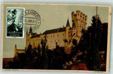 Segovia 1906 Foto AK Schloss Alcazar Marke bildseitig