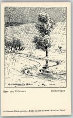 sign. Hans Volkmann : Herbstregen Kunst und Leben
