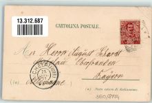 80100 Napoli 1901 Gebrauchsspuren Lithographie