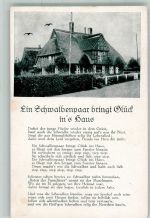 Ein Schwalbenpaar bringt Glück in`s Haus Liederkarte