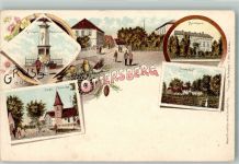 85652 W8011 Ottersberg Lithographie Kriegerdenkmal Ev. Kirche Apotheke Amtshof Vögel