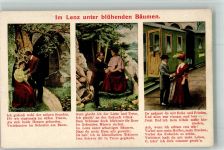 Im Lenz unter blühenden Bäumen Trauer
