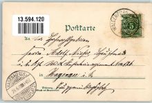 08396 O9611 Waldenburg , Sachs Lithographie Fürstliches Schloss Dorflinde Dorfstrasse Verlag Ottmar Zieher-München