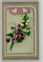 Veilchen mit Maiglöckchen M.S.i.B. 13905 Maiglöckchen 1909 Prägedruck